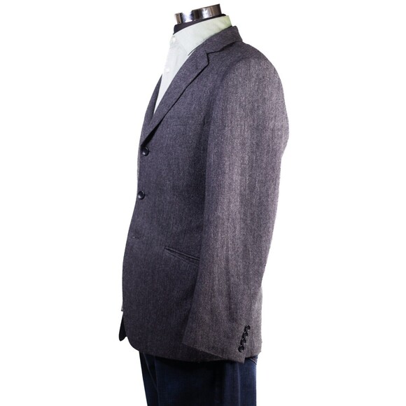 H&M Mens Gray wool Blazer 2 Button Sports Coat Suit Jacket Notch Lapel 40 - Picture 4 of 12